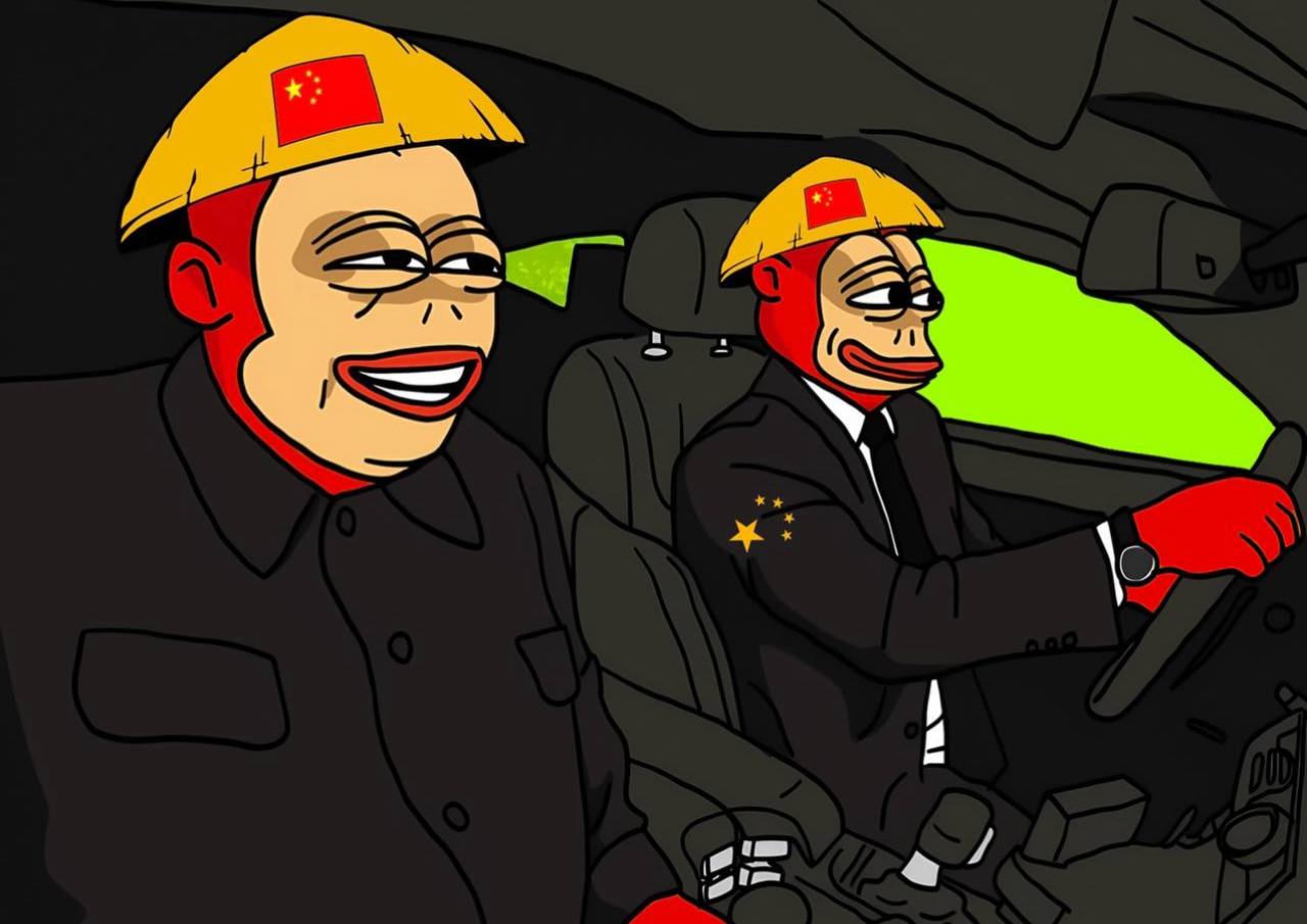 Two Ponkei in black suits driving through the night